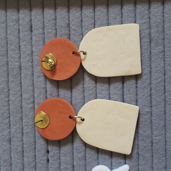 Handmade Rainbow Polymer Clay Earrings - Picture 3 of 3